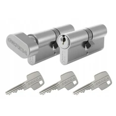 Цилиндр замка с ручкой Gerda 30/50 никель комплект 10 шт (0WKE1G03050.90030P)