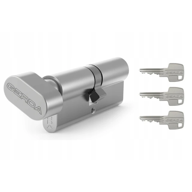 Циліндр замка з ручкою Gerda 35/30 Нікель сатин (0WKE1G03530.90030P)