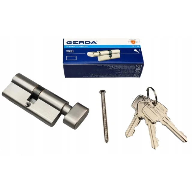Циліндр замка з ручкою Gerda 35/35 нікель (0WKE1G03535.90030P)
