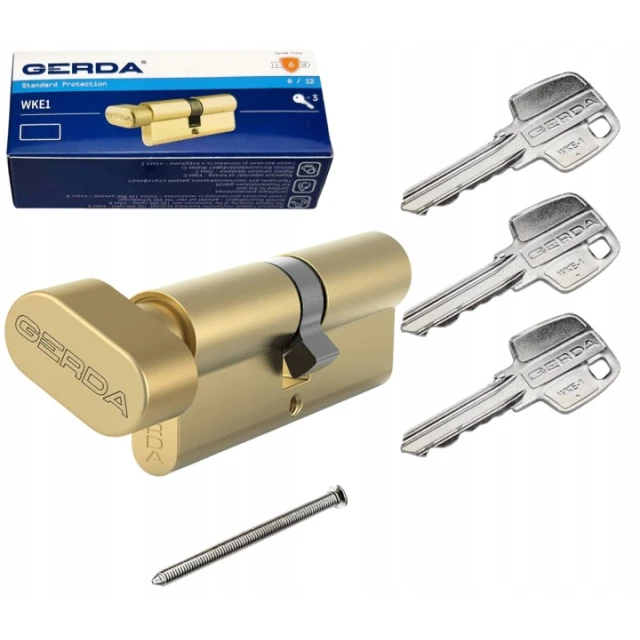Циліндр замка з ручкою Gerda 35/55 латунь (0WKE1G03555.98030P)