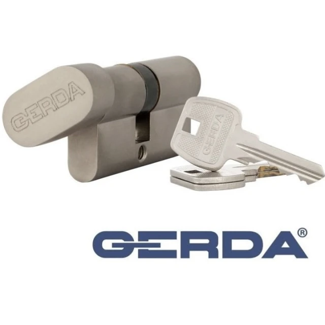 Циліндр замка з ручкою Gerda 40/30 мм нікель сатин (0WKE1G04030.90030P)