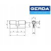 Циліндр замка Gerda 40/45 латунь E1 87 (0WKE1S04045.98030P)