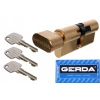 Циліндр замка з ручкою Gerda 40/50 Brass (0WKE1G04050.98030P)