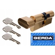 Цилиндр замка с ручкой Gerda 40/50 Brass (0WKE1G04050.98030P)