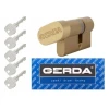 Циліндр замка з ручкою Gerda 40/50 Brass (0WKE1G04050.98030P)