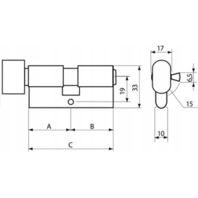 Циліндр замка з ручкою Gerda 50/30 (0WKE1G05030.98030P)