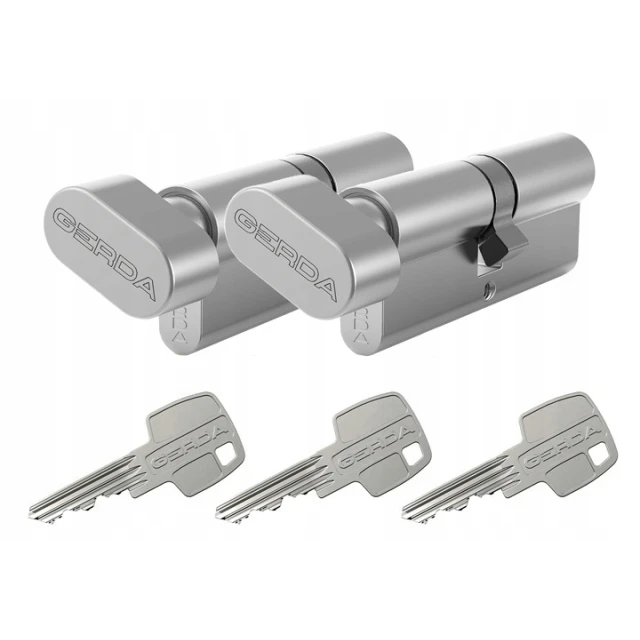 Циліндр замка з ручкою Gerda 50/40 нікель (0WKE1G05040.90030P)