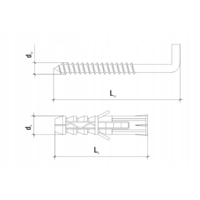 Крюк прямой Wkret-Met KLIMAS 7,5x75 мм 100 шт (PX-12)