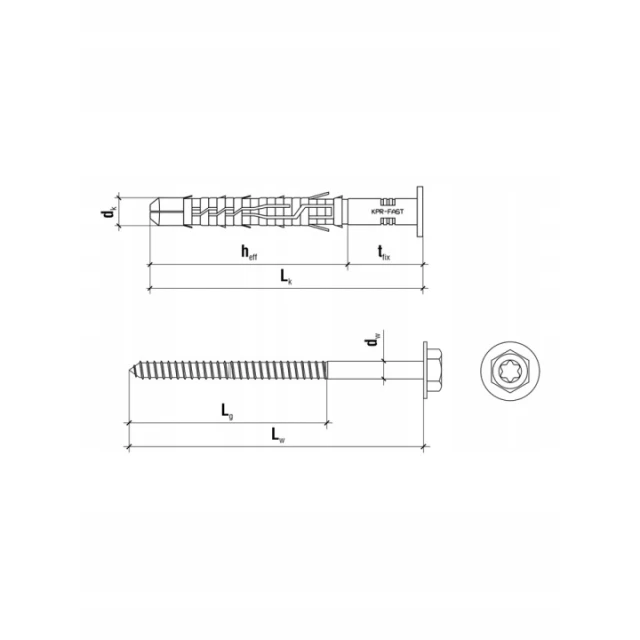 Дюбель рамний перетворювальний Wkret-Met KLIMAS 12x80 NYLON з ключем 25 шт (KPR-12080)