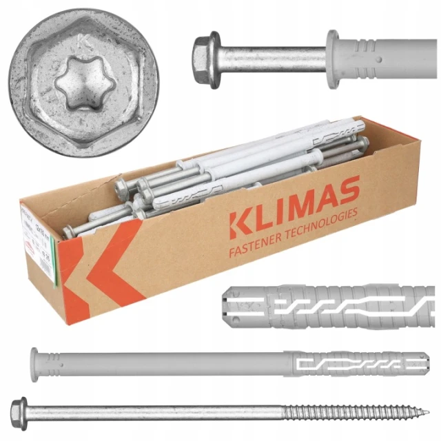 Дюбель рамний перетворювальний Wkret-Met KLIMAS 12x300 NYLON з ключем 20 шт (KPR-12300)