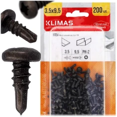 Шуруп самонарізний BTEX Wkret-Met KLIMAS 3,5x9,5 мм Black 200 шт (BTEX 3995)