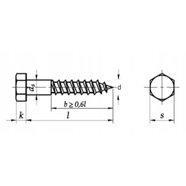 Шуруп з шестигранною головкою Wkret-Met KLIMAS 8x140 DIN 571 оцинкований (571 08140)