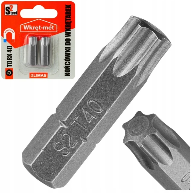 Біта Torx Wkret-Met KLIMAS T40 L25 мм комплект 2 шт (R-TX-40S2)
