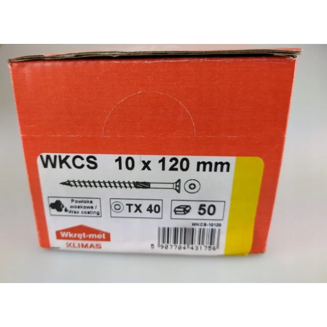 Шуруп дерев'яний з конічною головкою Wkret-Met KLIMAS 10x120 мм, 50 шт (WKCS-10120)