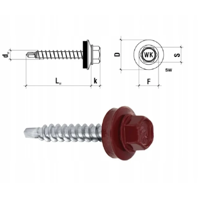 Шуруп фермерський Wkret-Met KLIMAS 4,8x35 мм Red 250 шт (WFD 3005)