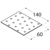 Плитка перфорированная DOMAX 60x140x2 мм (PP5)