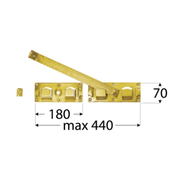 Замок до воріт WBR DOMAX 440x70 мм оцинкований Yellow (WBR 440)