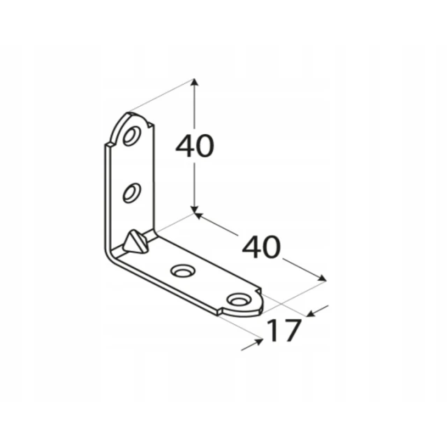 Кутник вузький DOMAX 40x40x17x2 мм (KW2)