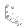 Кутник вузький DOMAX 75x75x17x2 мм (KW4)
