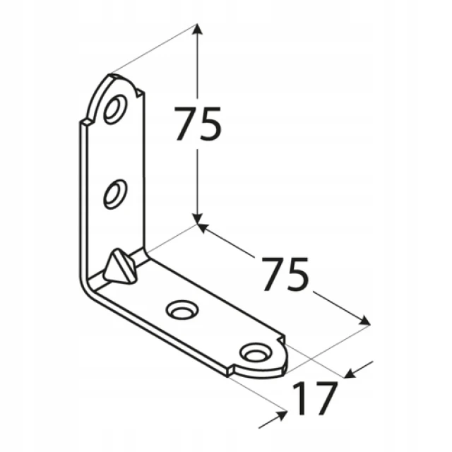 Кутник вузький DOMAX 75x75x17x2 мм (KW4)
