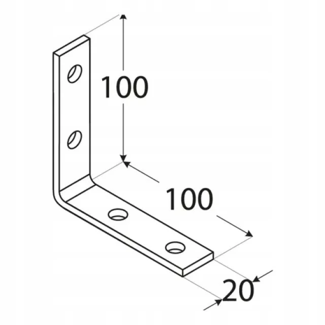 Кутник вузький DOMAX 100x100x20x4 мм (KW5)