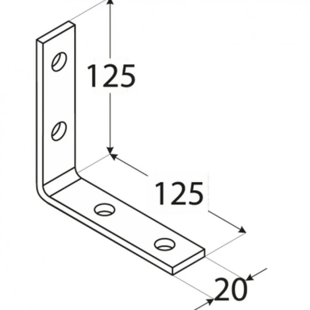 Кутник вузький DOMAX 125x125x20x4 мм (KW6)