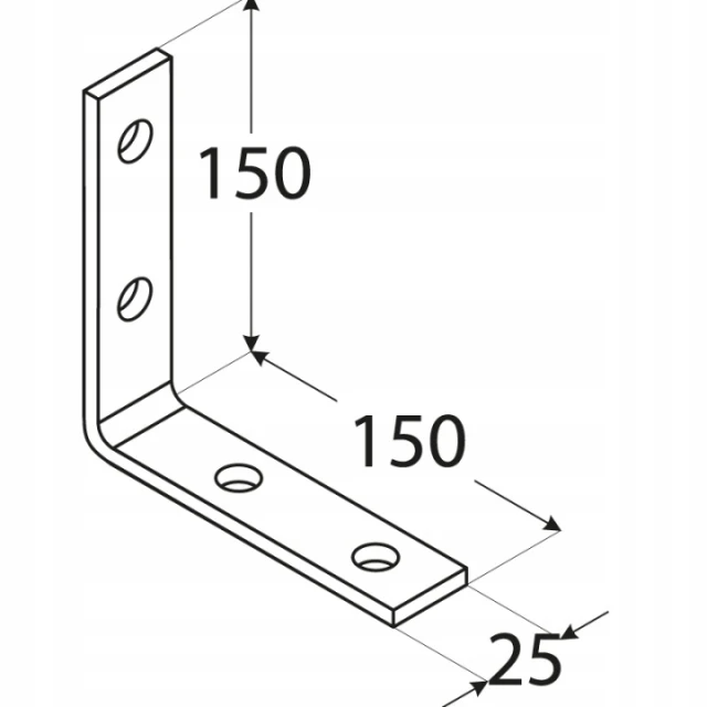 Кутник вузький DOMAX 150x150x25x5 мм (KW7)