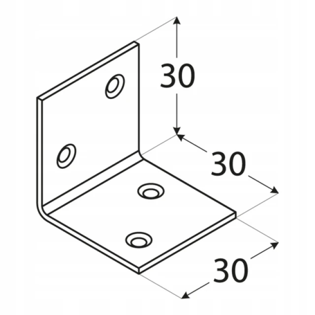 Кутник широкий DOMAX 30x30x30x1,5 мм (KS1)