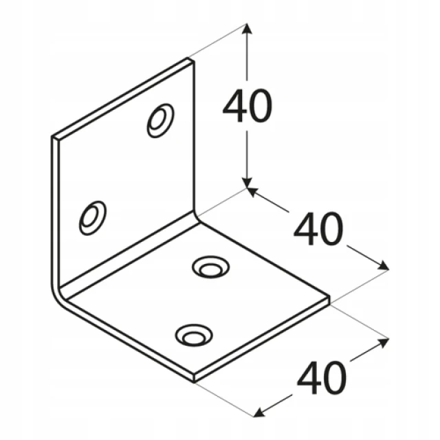 Кутник широкий DOMAX 40x40x40x1,5 мм (KS2)