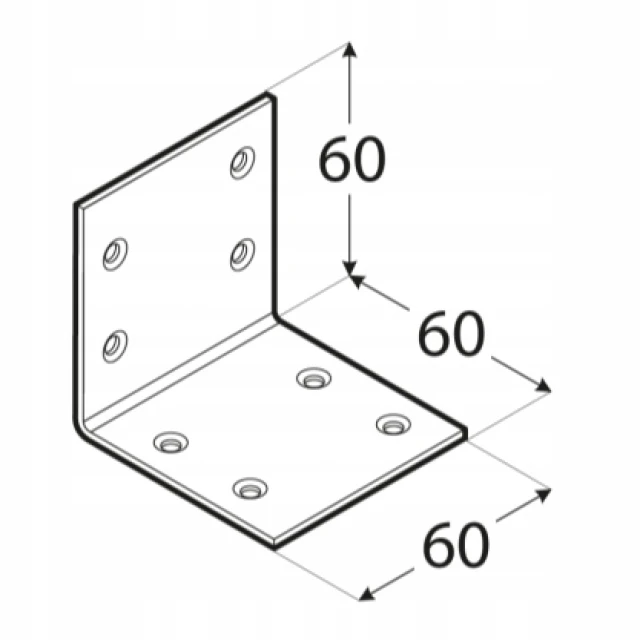 Кутник широкий DOMAX 60x60x60x2,0 мм (KS3)