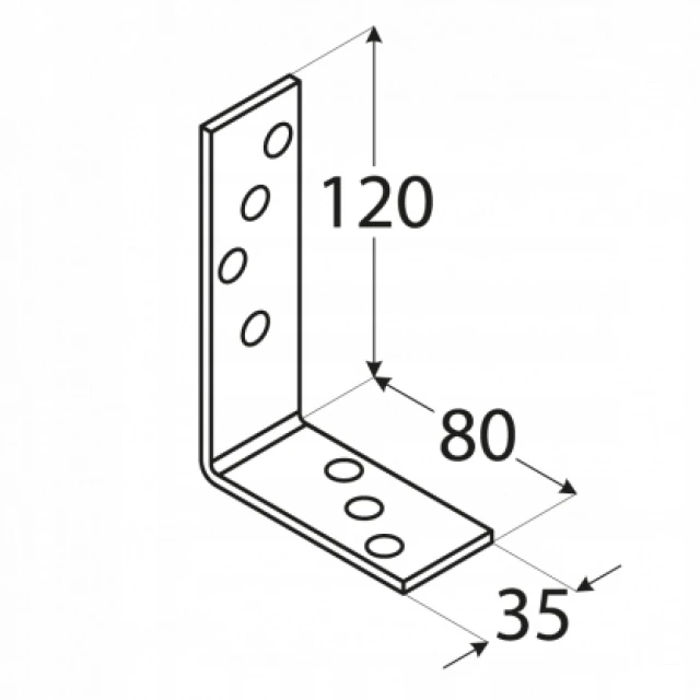 Кутник балки DOMAX 120x80x35x4 мм (KB2)