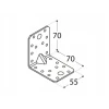 Кутник з тисненням легкий DOMAX 70x70x55x2 мм, комплект 20 шт (KPL4)