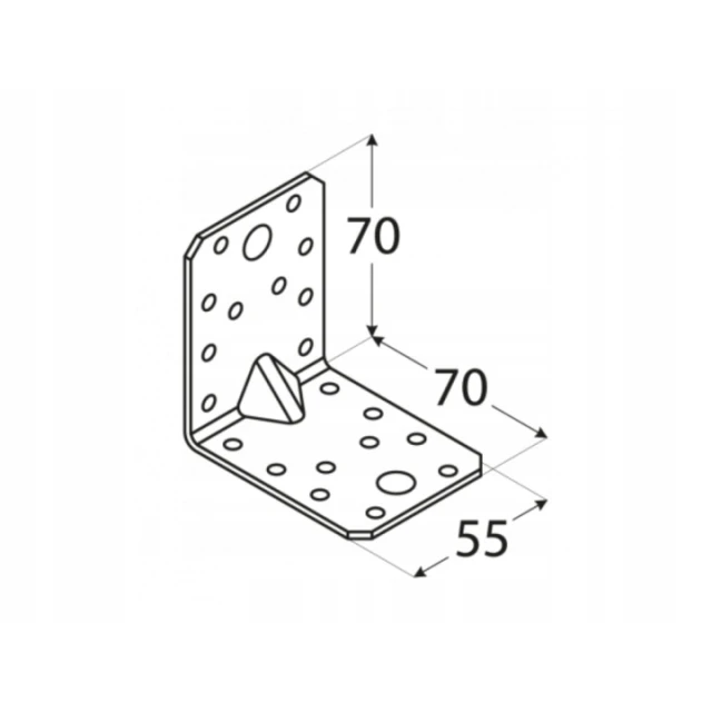 Кутник з тисненням легкий DOMAX 70x70x55x2 мм, комплект 20 шт (KPL4)