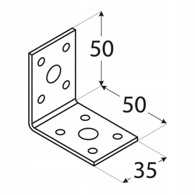 Кутник з'єднувальний DOMAX 70x70x55x2,5 мм комплект 20 шт (KŁ2)