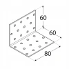 Кутник монтажний DOMAX 60x60x80x2мм, комплект 20 шт (KM5)