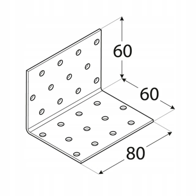 Кутник монтажний DOMAX 60x60x80x2мм, комплект 20 шт (KM5)
