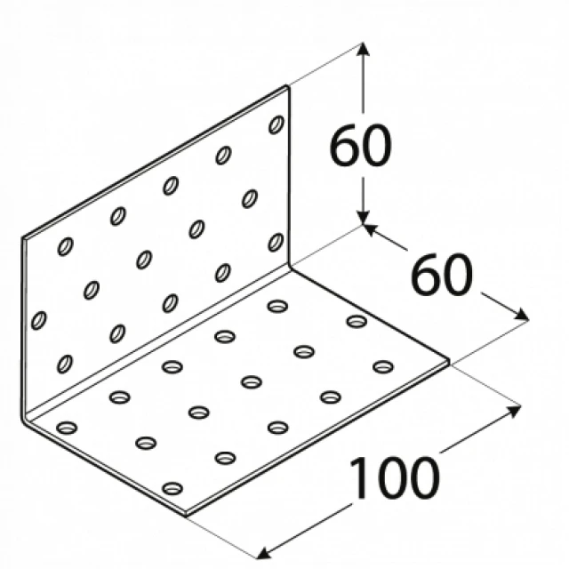 Кутник монтажний DOMAX 60x60x100x2 мм (KM6)