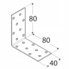 Кутник монтажний DOMAX 80x80x60x2мм, комплект 20 шт (KM8)