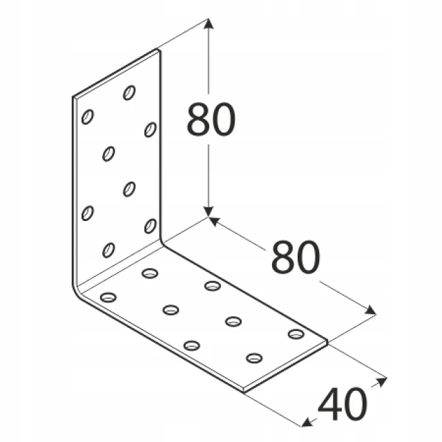 Кутник монтажний DOMAX 80x80x60x2мм, комплект 20 шт (KM8)