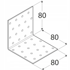 Кутник монтажний DOMAX 80x80x80x2мм, комплект 20 шт (KM9)