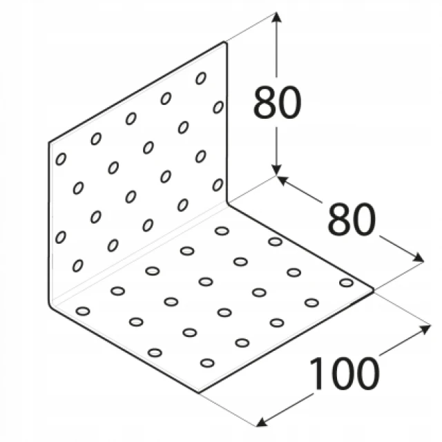 Кутник монтажний DOMAX 80x80x100x2мм, комплект 20 шт (KM10)