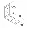Кутник монтажний DOMAX 100x100x60x2мм, комплект 20 шт (KM11)