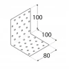 Кутник монтажний DOMAX 100x100x80x2мм, комплект 20 шт (KM12)