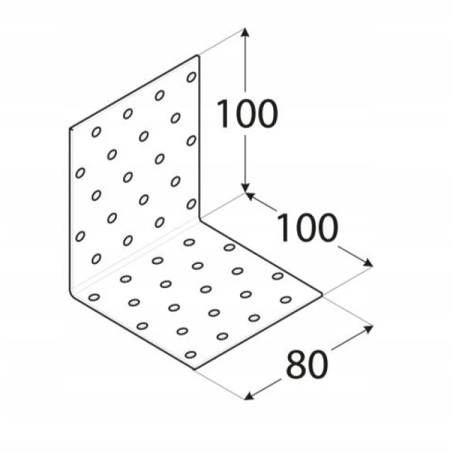 Кутник монтажний DOMAX 100x100x80x2мм, комплект 20 шт (KM12)