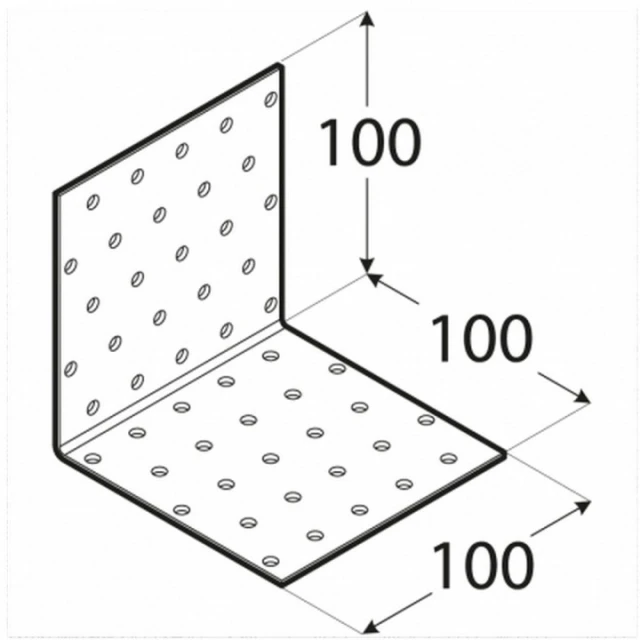 Кутник монтажний DOMAX 100x100x100x2мм, комплект 20 шт (KM13)