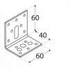 Кутник регульований DOMAX 60x40x60x2,5 мм, комплект 20 шт (KR2)