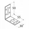 Кутник регульований DOMAX 50x55x30x2 мм, комплект 20 шт (KRD1)