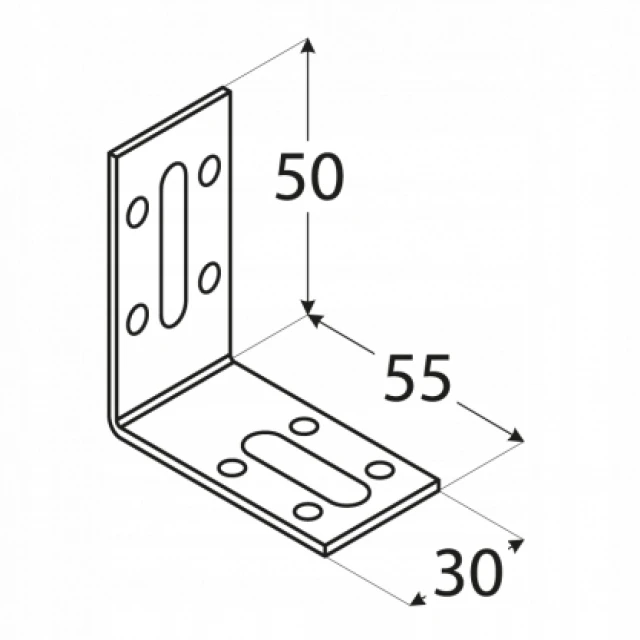 Кутник регульований DOMAX 50x55x30x2 мм, комплект 20 шт (KRD1)