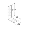 Уголок регулируемый DOMAX 120x55x30x2 мм, комплект 20 шт (KRD4)
