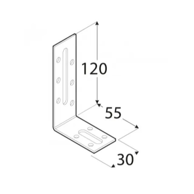 Уголок регулируемый DOMAX 120x55x30x2 мм, комплект 20 шт (KRD4)